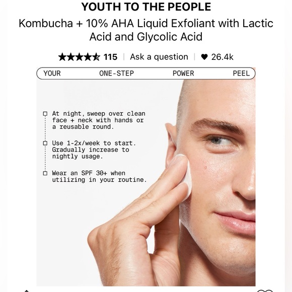 Youth to the People KOMBUCHA + 10% AHA POWER EXFOLIANT- NIB, full size 4oz - Picture 4 of 6